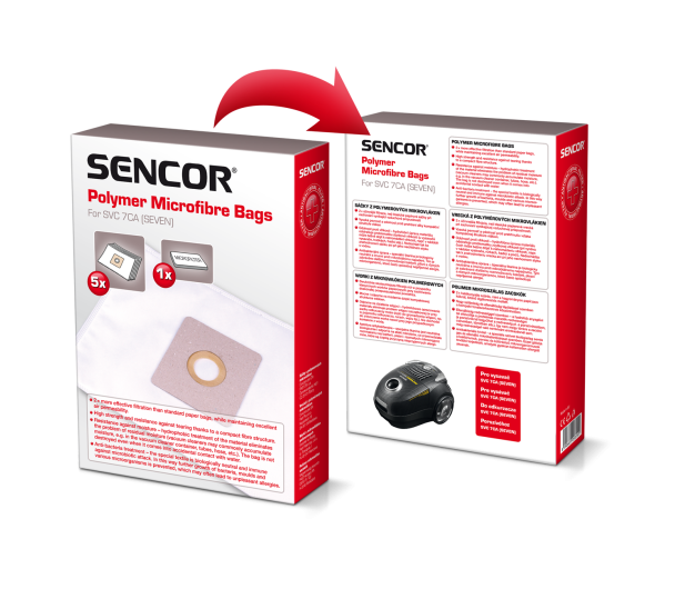 SENCOR Worki do odkurzaczy SVC7CA/7PE 5 szt. - 1391923 - zdjęcie